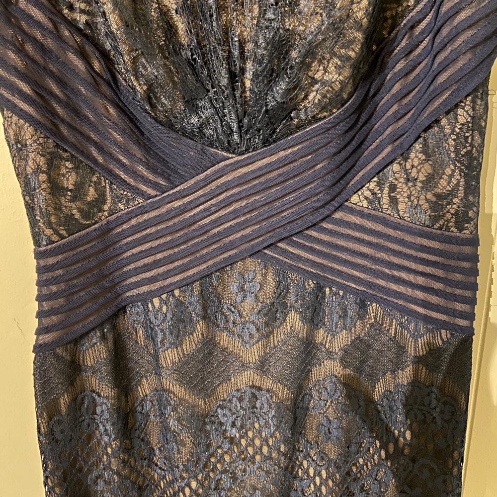 Tadashi shoji evening gown, navy lace